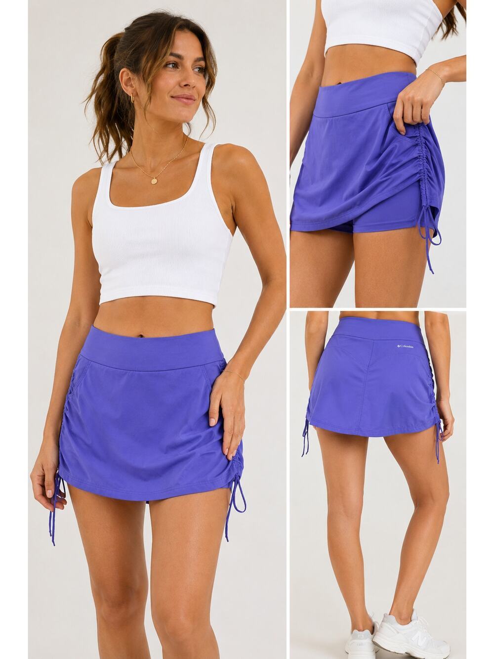 Columbia Purple Ruched Athletic Skort Women's Small Omni-Shield Tennis Golf
